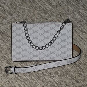 NWT Michael Kors Monogram Silver and Gray Waist Belt Bag